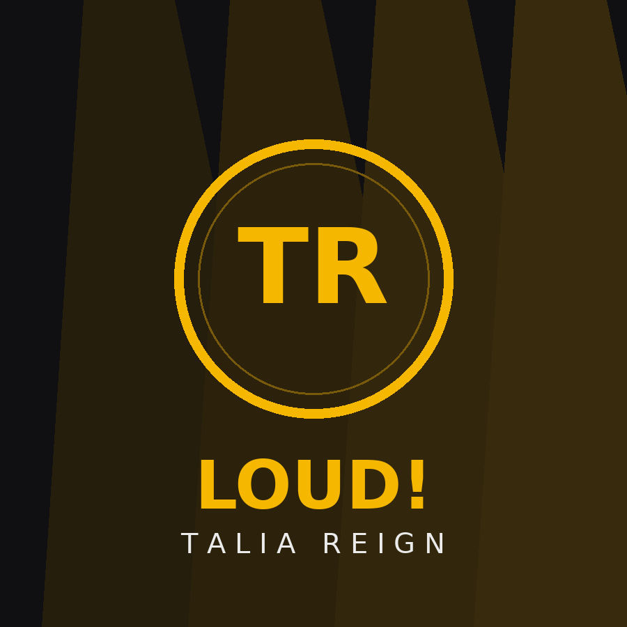 Loud! single cover — gold TR monogram in a ring on black